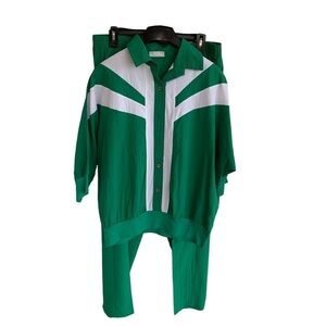 Vintage Women’s Track Suit Parachute Top Pants 80s Cortiva Made in USA